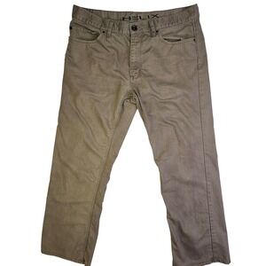 Helix Mens Relaxed Straight Leg Pants 36x30 Olive Brown 100% Cotton RN73277